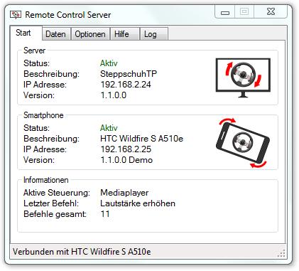 Remote Control Server - Windows Anwendung
